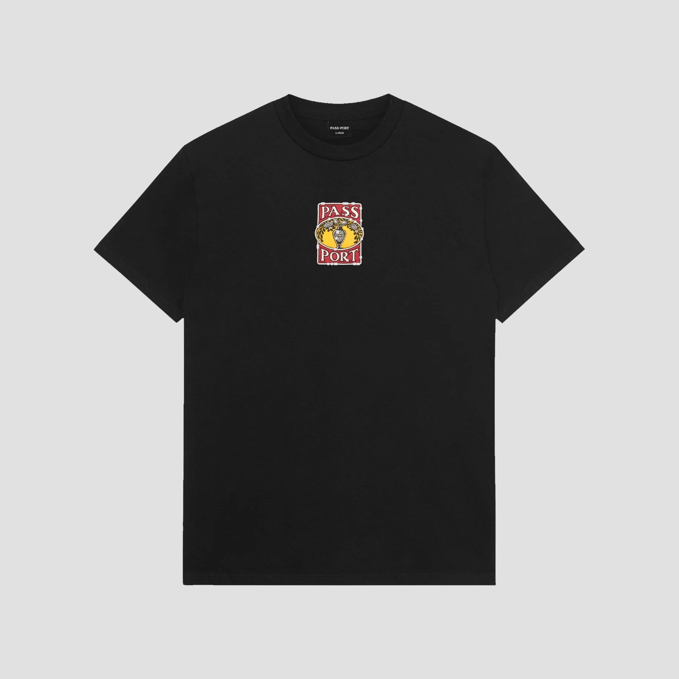 PassPort Vase Embroidery T-Shirt Black