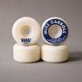 Load image into Gallery viewer, Wayward 53 mm 101a Mike Carroll Funnel Pro Skateboard Wheels White / Navy
