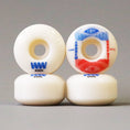 Load image into Gallery viewer, Wayward 54 mm 101a Andrew Brophy Classic Pro Skateboard Wheels White / Blue / Red
