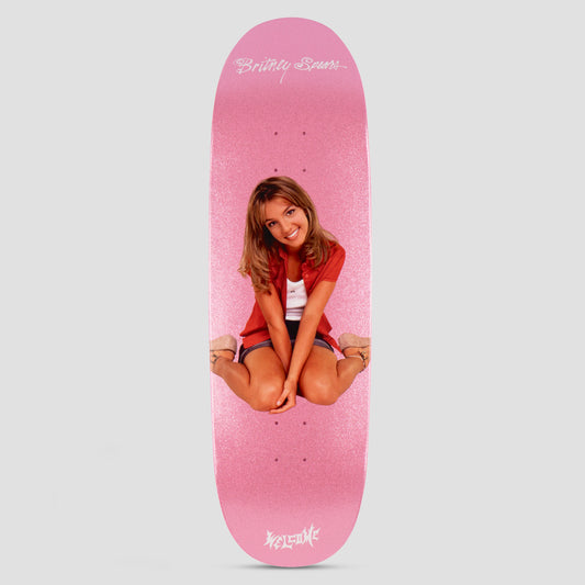 Welcome x Britney Spears 9.5 Baby One More Time on Boline 2.0 Skateboard Deck Pink Glitter