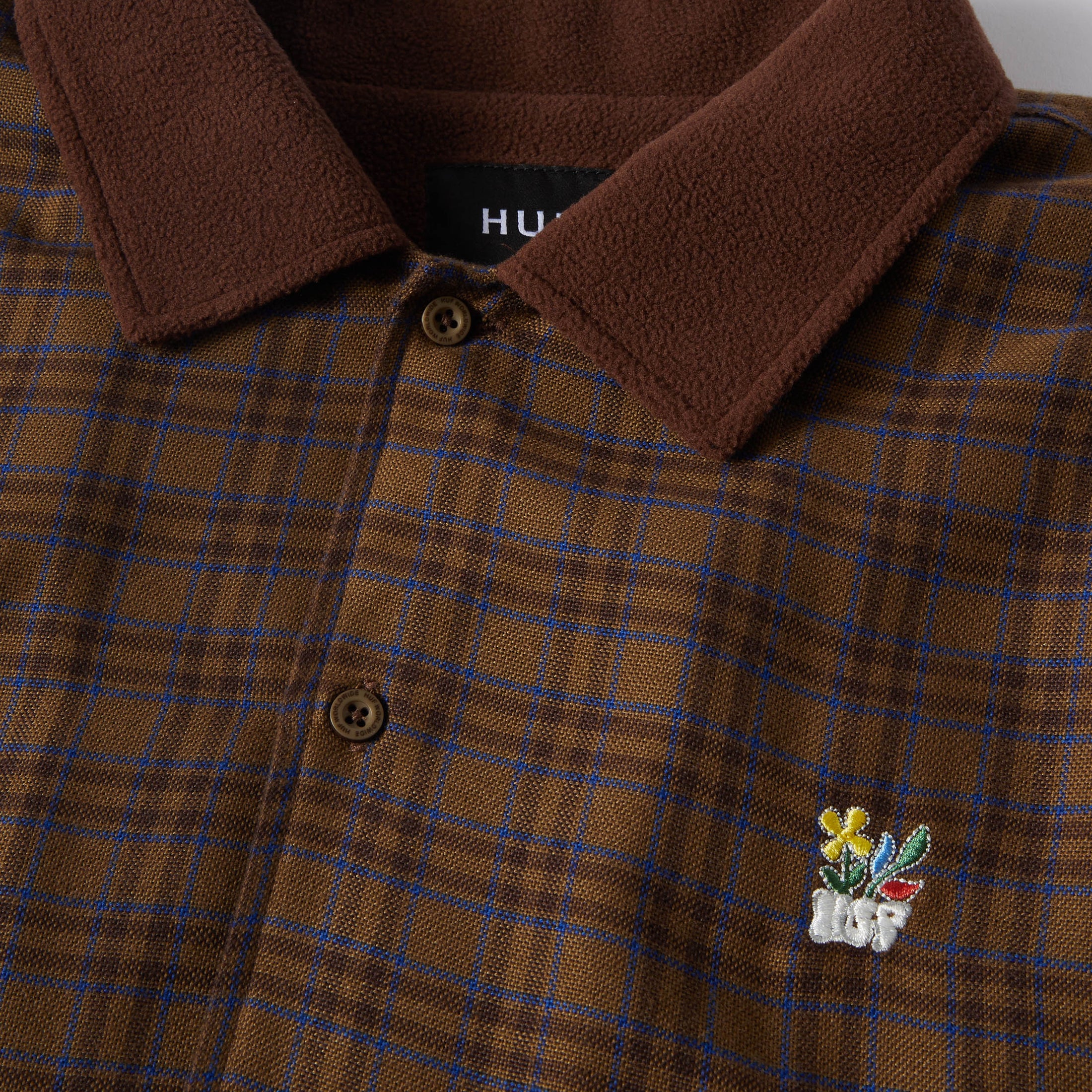 HUF Weston Fleece Crew Lined Shacket Espresso