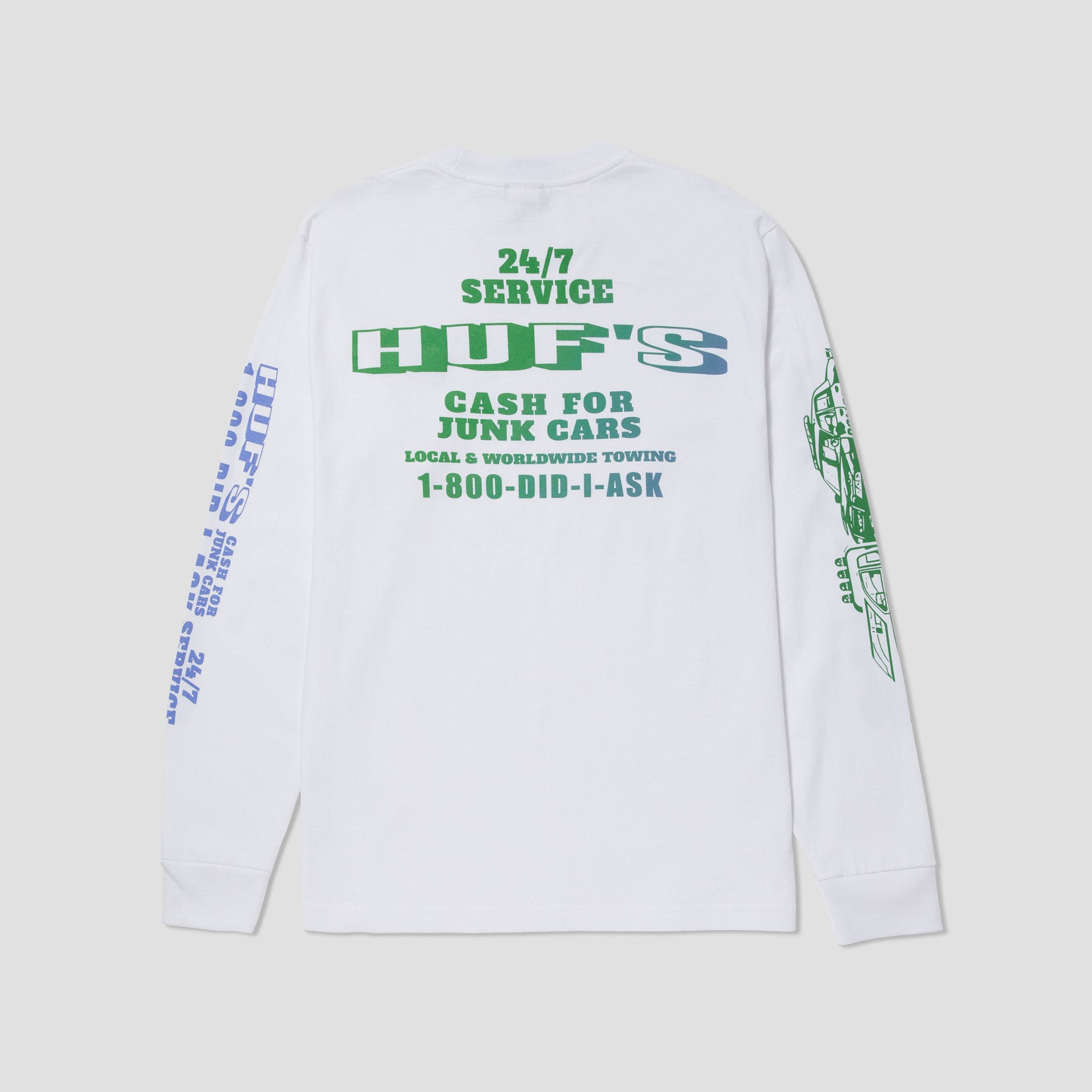 Huf Worldwide Towing Longsleeve T-Shirt White