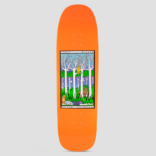 Welcome 8.75 Chris Miller Love is Essential on Catblood 2.0 Skateboard Deck Orange Dip