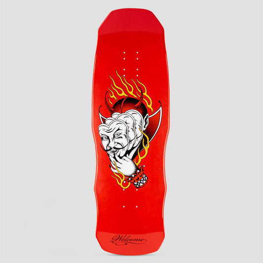 Welcome 9.85 Diablo on Dark Lord Skateboard Deck Red Dip