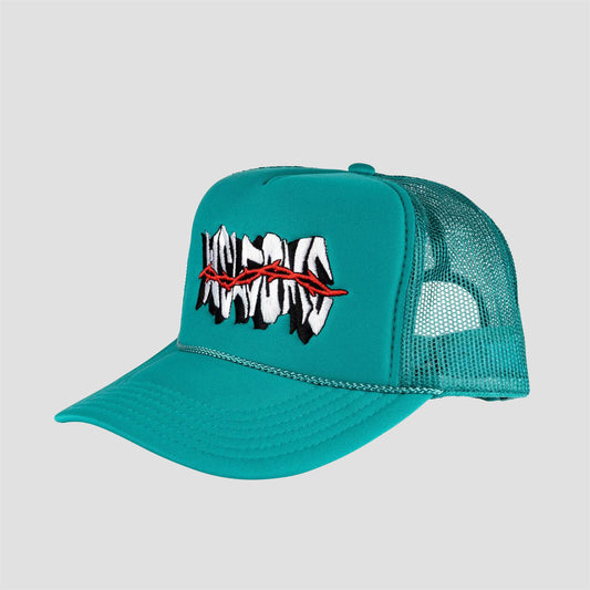 Welcome Thorns Embroidered Trucker Cap Jade