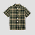 Load image into Gallery viewer, Passport Stem Logo Workers Check Shirt Short Sleeve Moss
