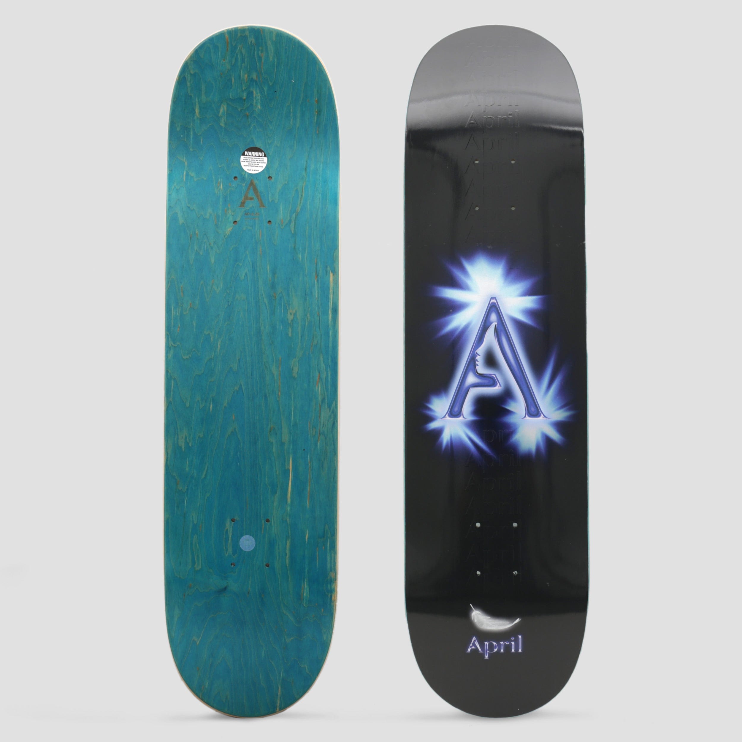 April 8.25 A Logo Skateboard Deck Black / Blue – Slam City Skates