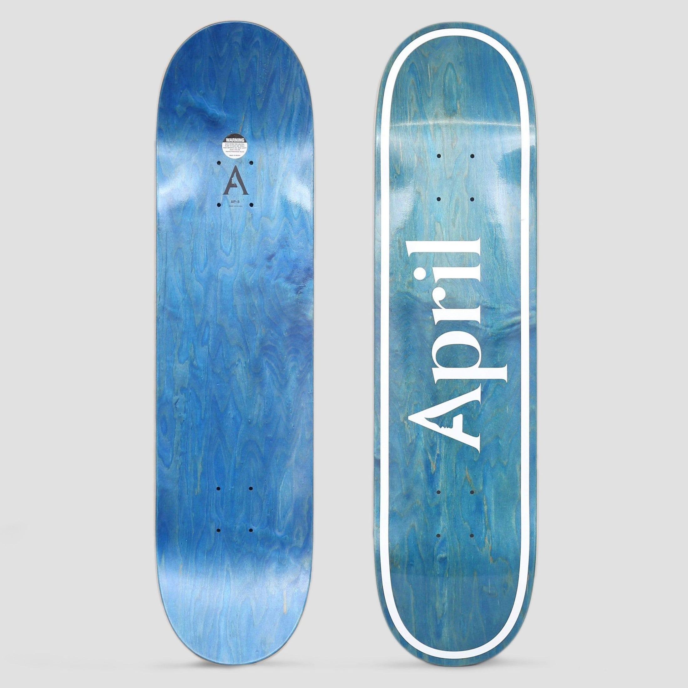 April 8 OG Inverted Logo Skateboard Deck Blue