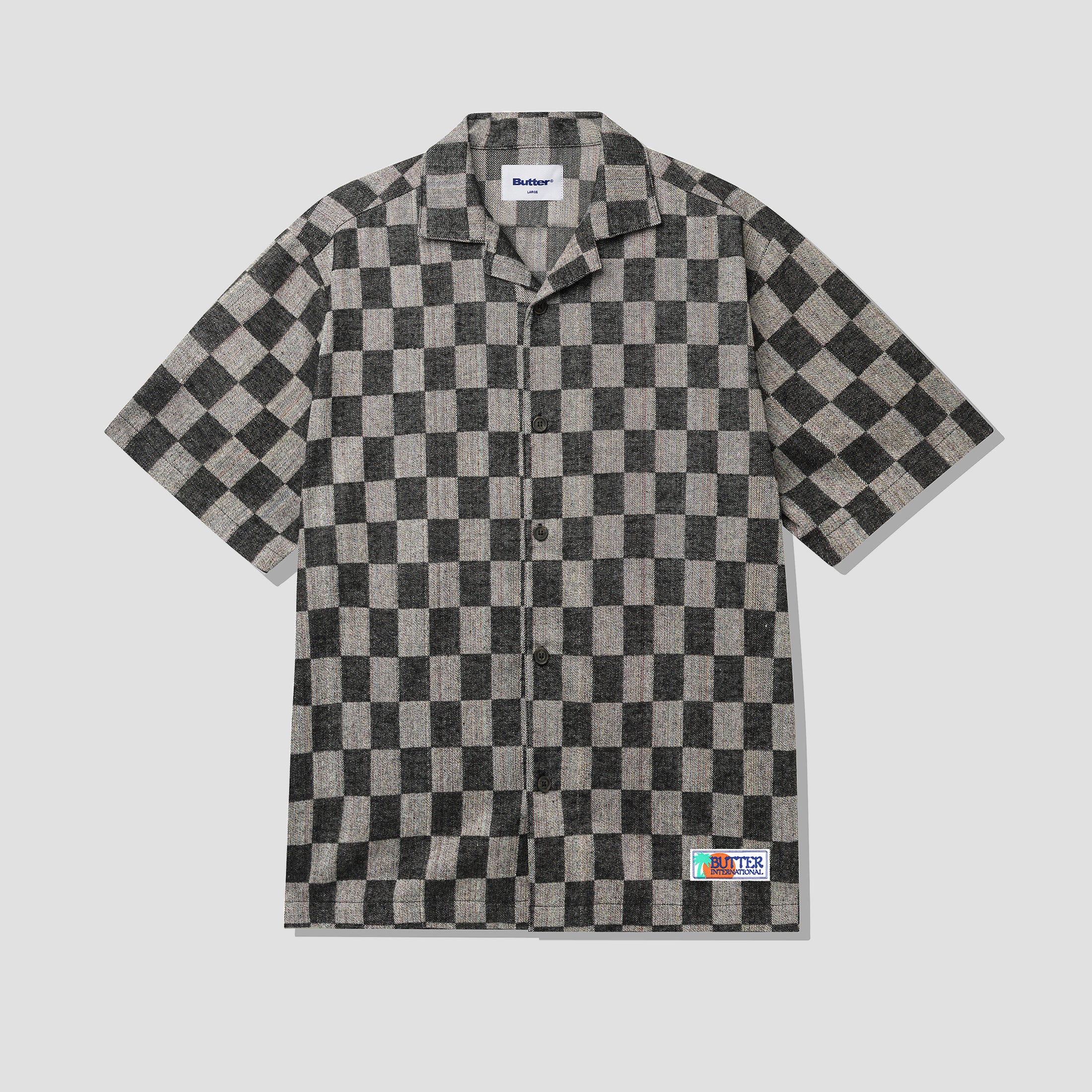 Butter Goods Checker Vacation Short Sleeve Shirt Black