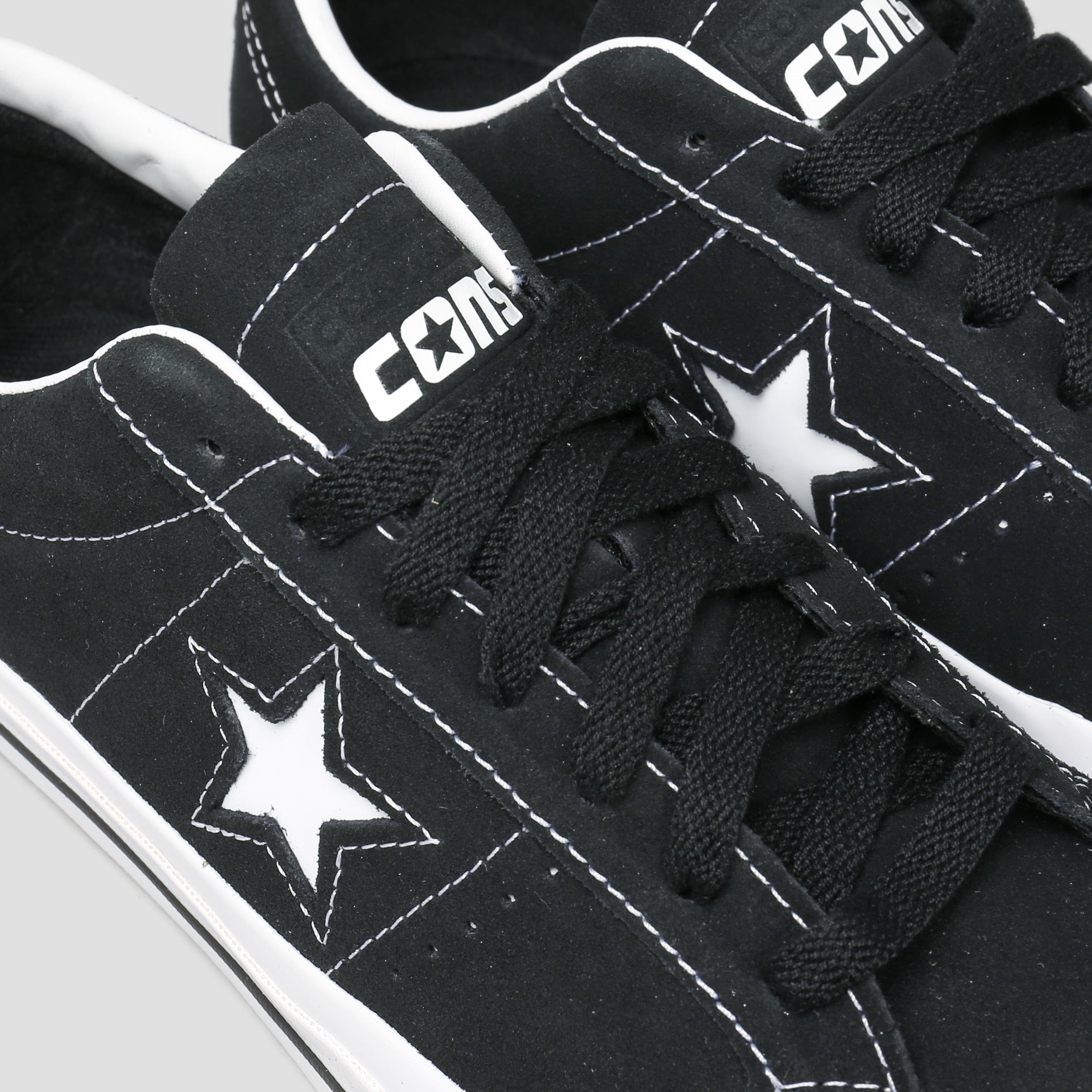 Converse One Star Pro OX Shoes Black / Black / White – Slam City