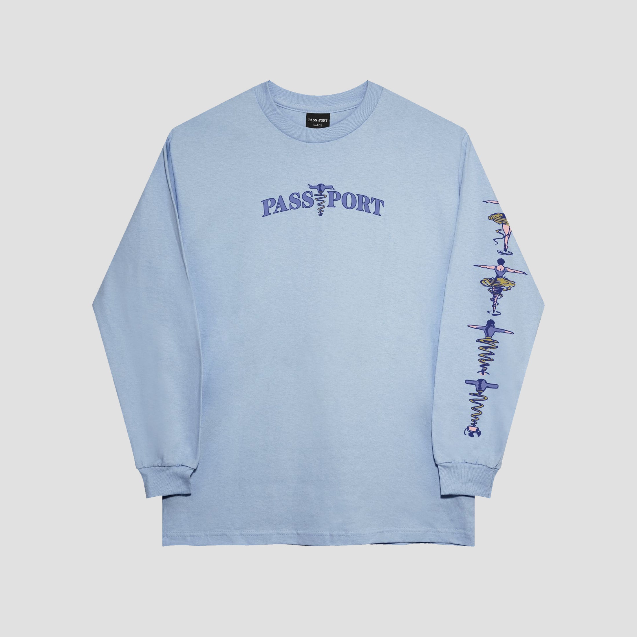 PassPort Corkscrew Longsleeve T-Shirt Stonewash Blue