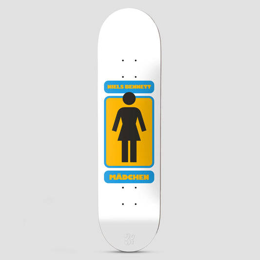 Girl 8.25 93 Til Niels Bennett Twin Tip Skateboard Deck White