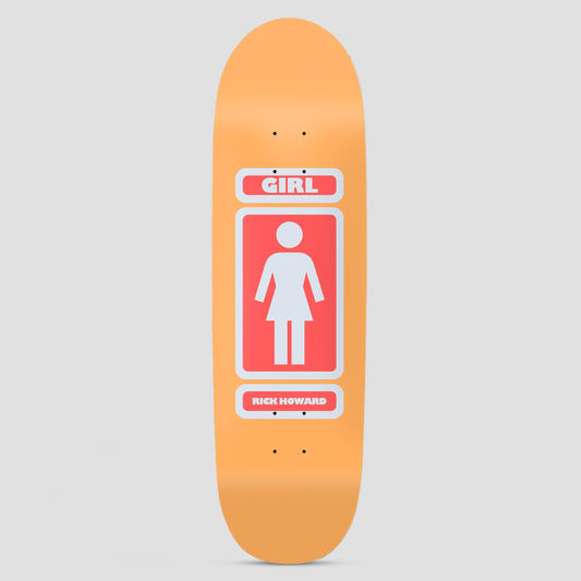 Girl 9.0 Love Seat Shape Skateboard Deck 93 Til Rick Howard Orange