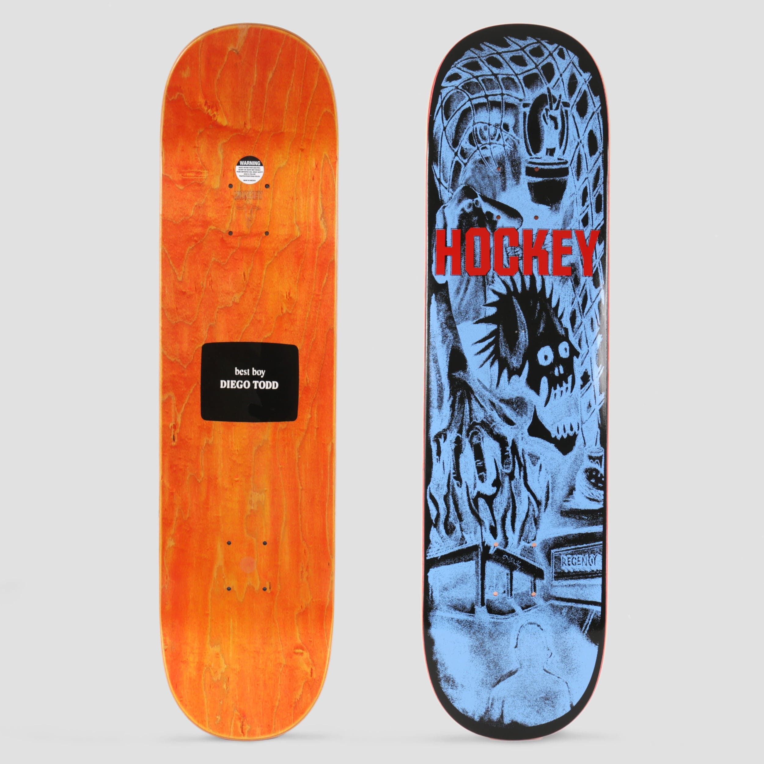 Hockey 8.0 Diego Todd Mere Mortal Skateboard Deck Blue