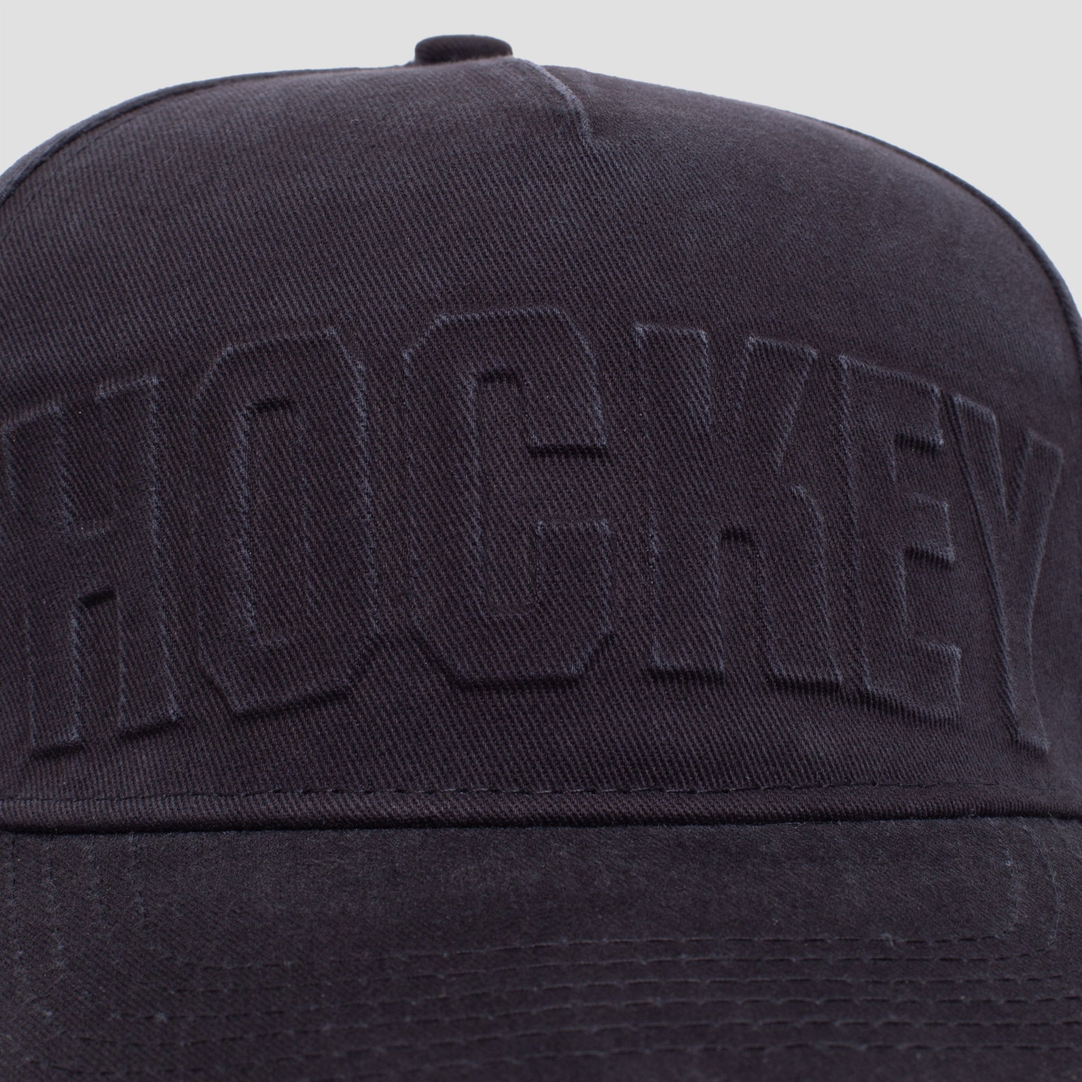 Hockey Embossed Hat Black Denim