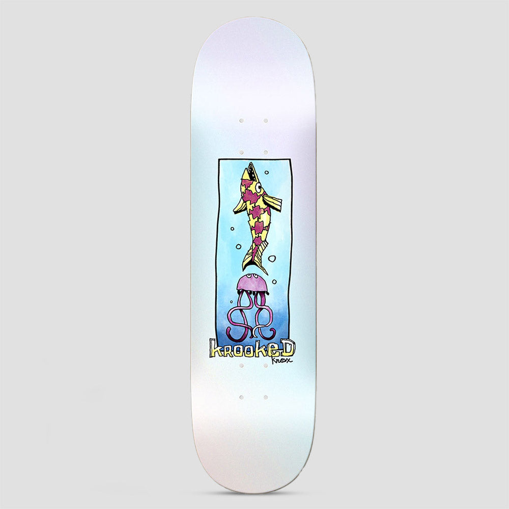 Krooked 8.5 Tom Knox Ocean Animal Skateboard Deck Silver