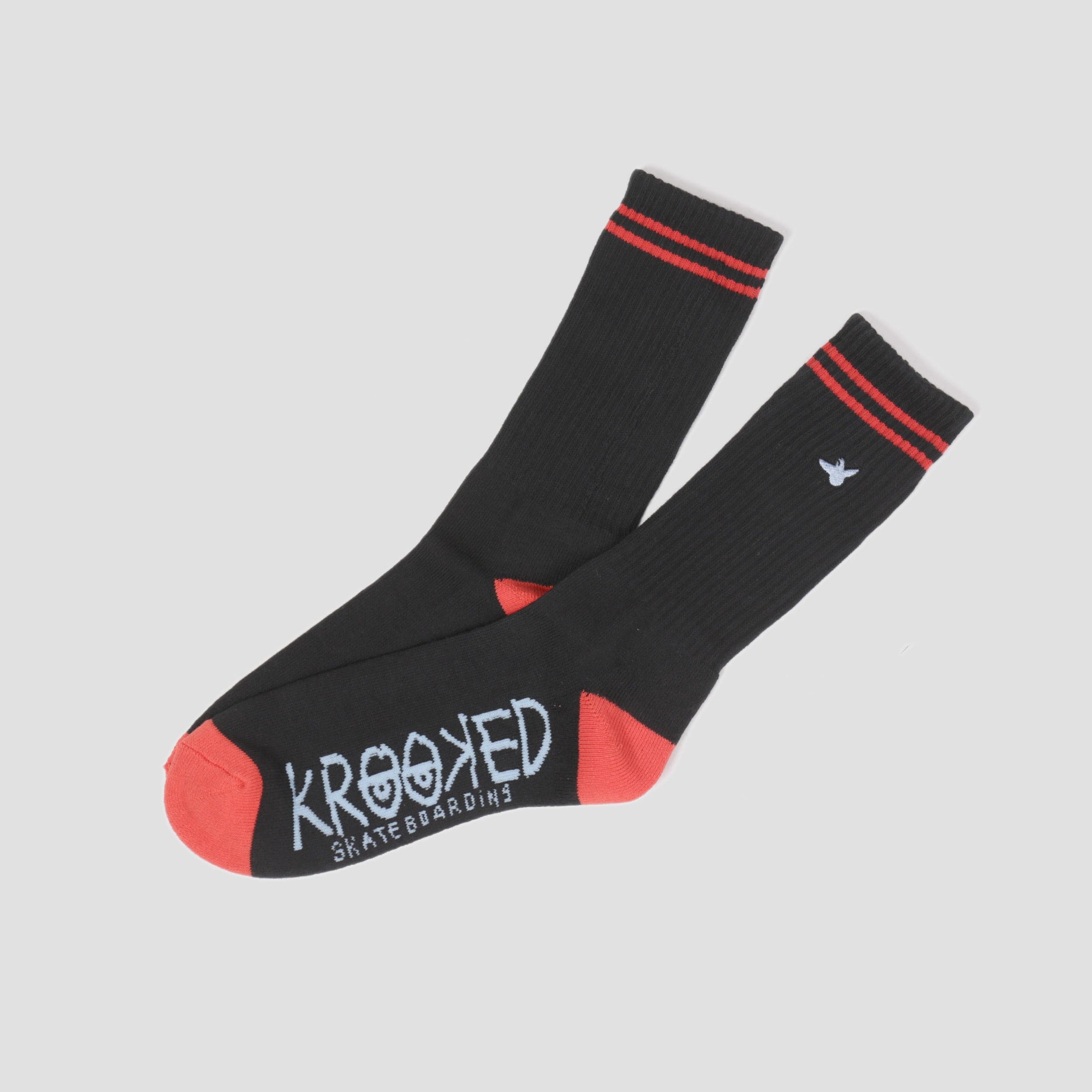 Krooked Skateboards Eyes Socks Black Red Yellow