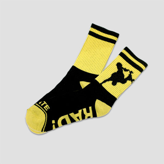 Lovenskate Drink Tea Get Rad Socks Black / Yellow