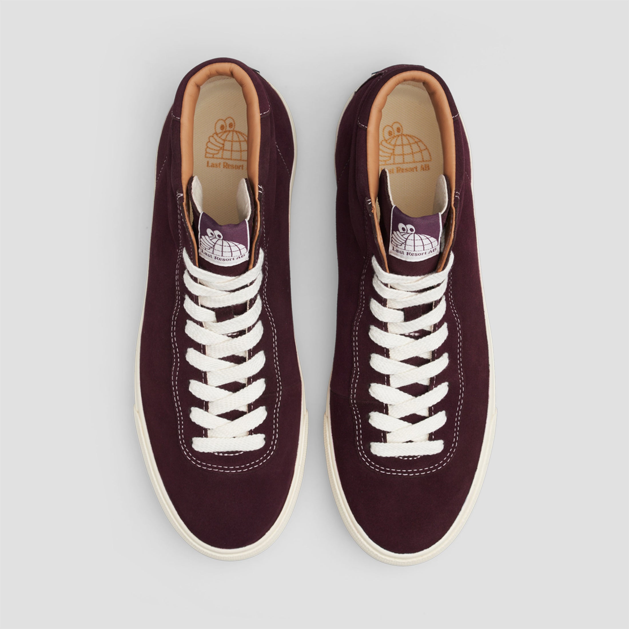 Last Resort AB VM001 HI Suede Skate Shoes Fig Red / White