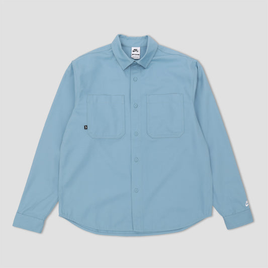 Nike SB Long-Sleeve Woven Skate Shirt Denim Turq