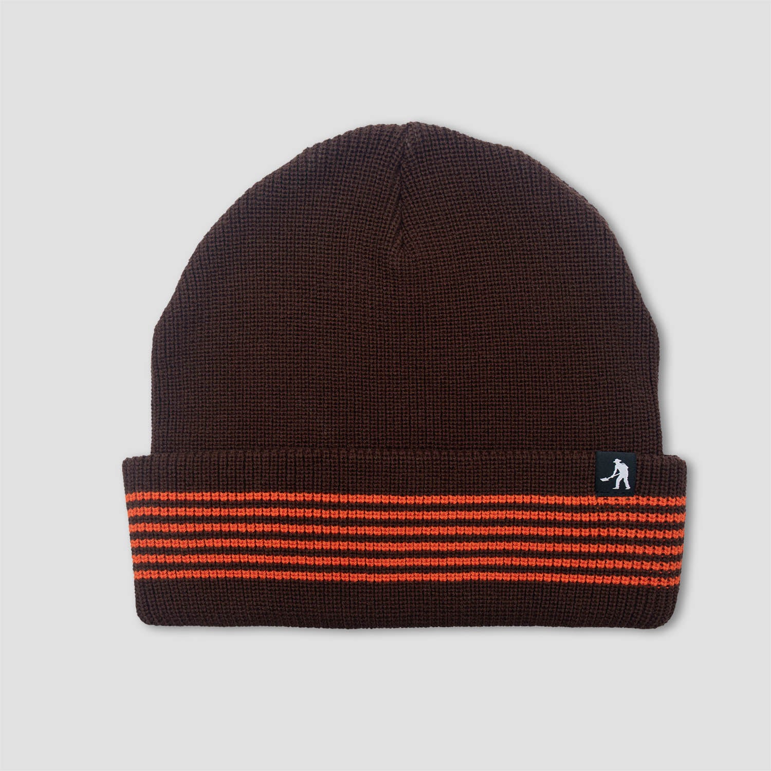 PassPort Organic Cotton Stripe Knit Beanie Choc / Orange