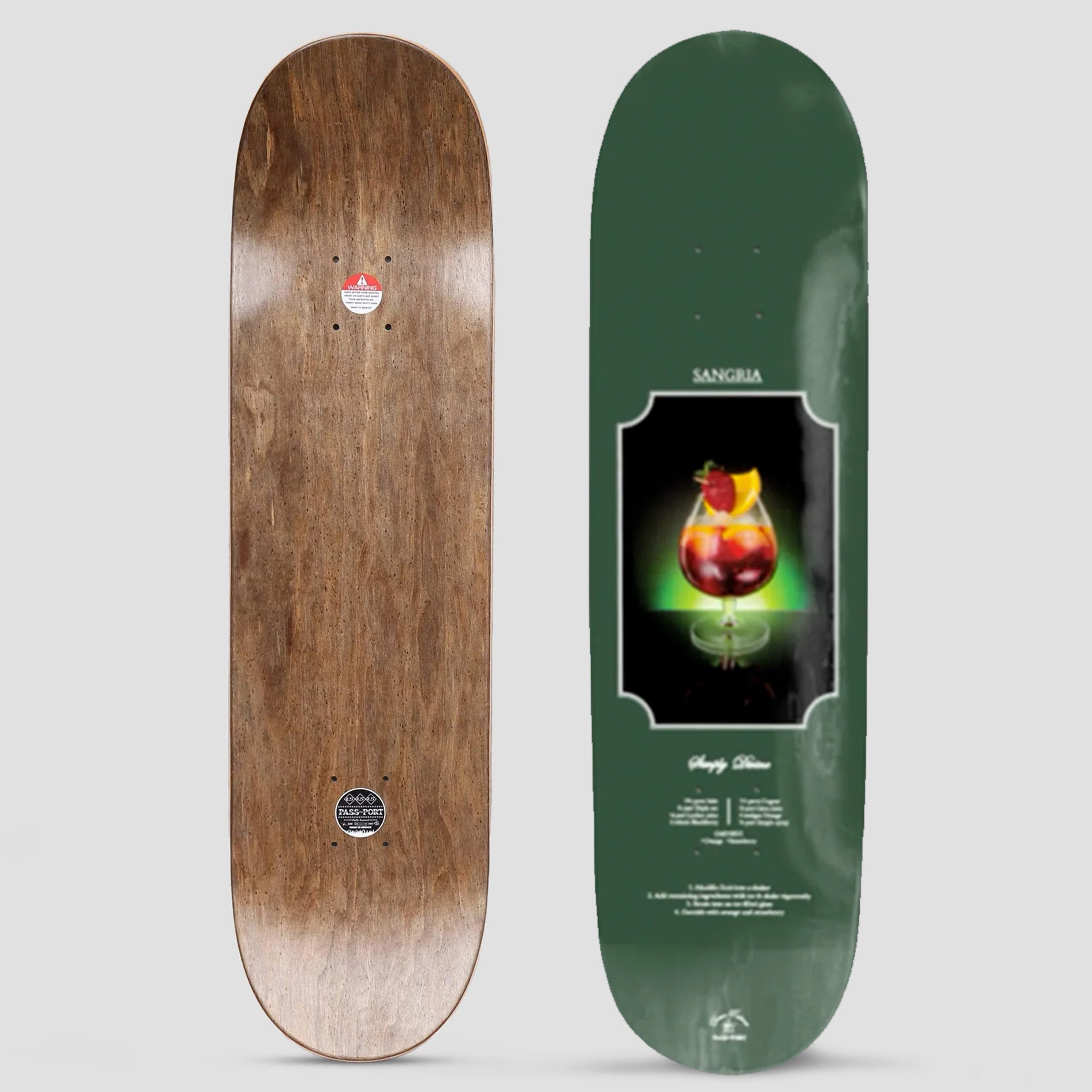 Passport 8.125 Cocktail Pro Series Dean Sangria Skateboard Deck