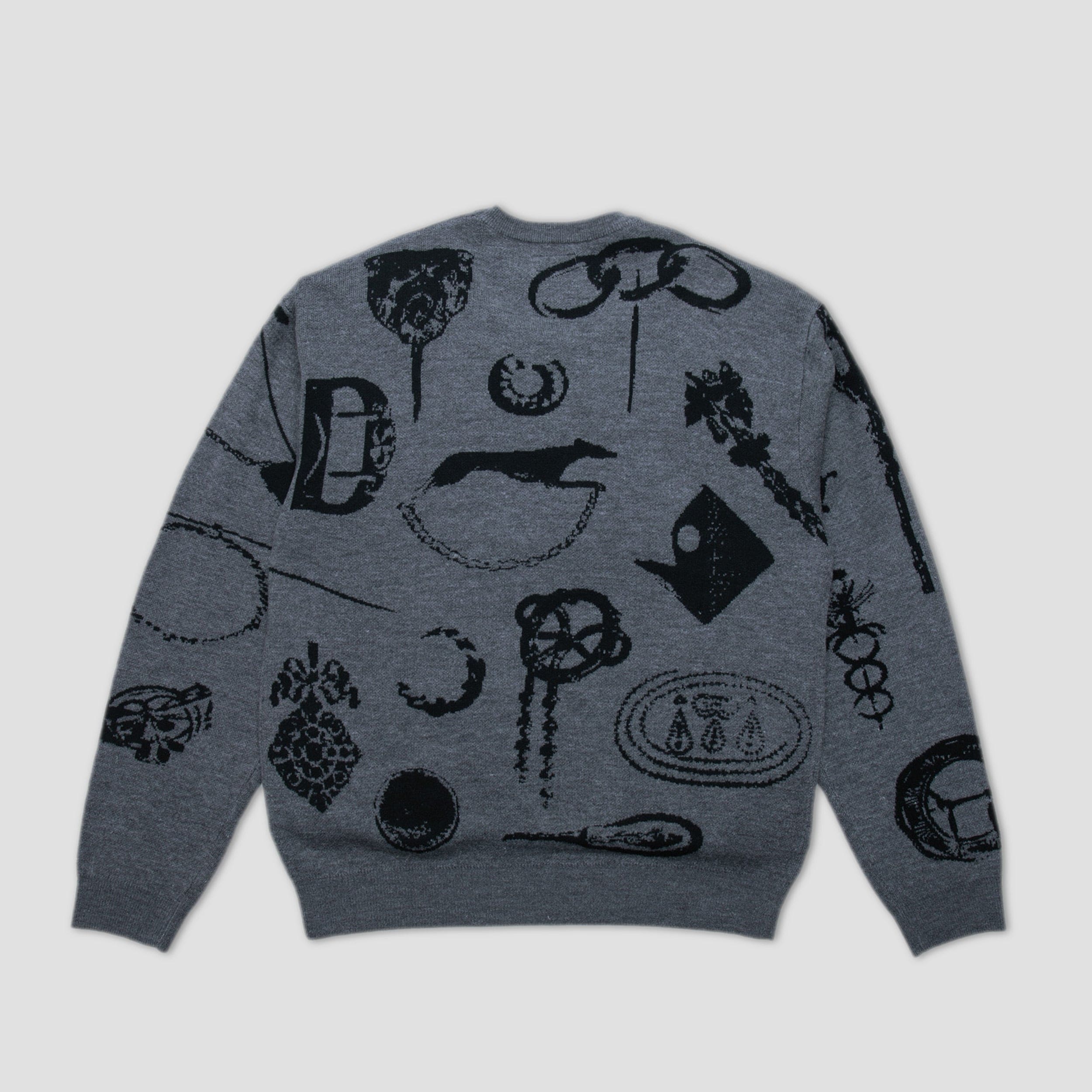 Passport Trinkets Knit Sweater Grey