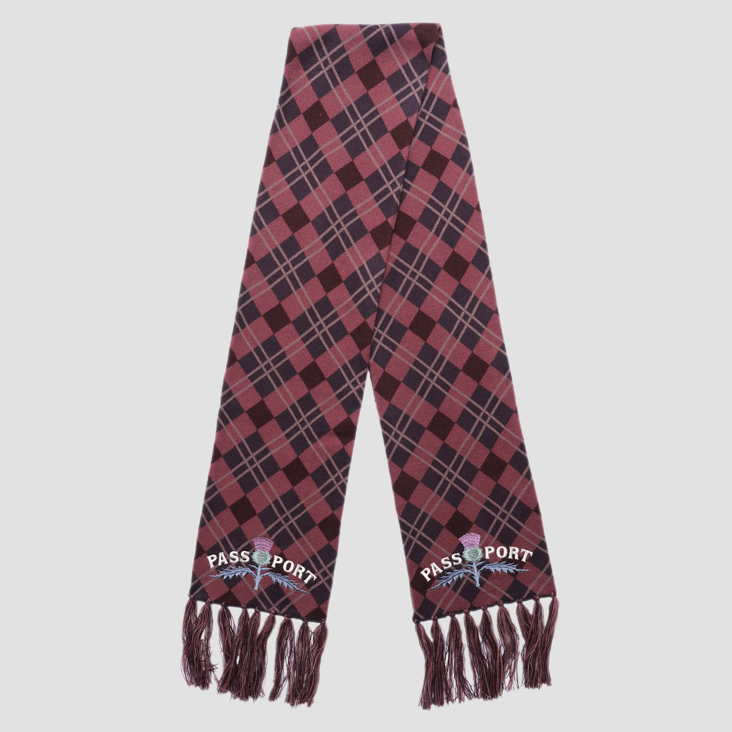 Passport Thistle Scarf Red Tartan