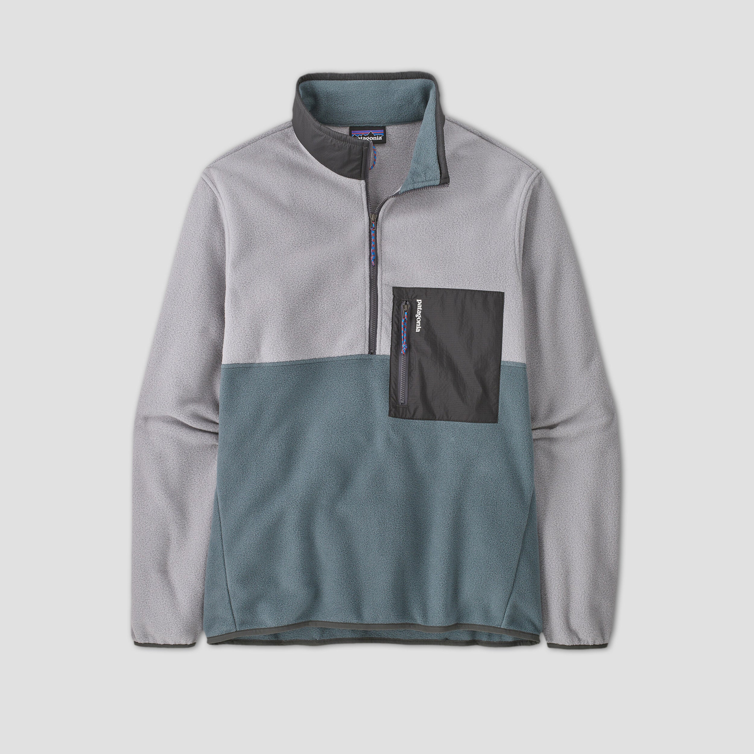 Patagonia Microdini 1 2 Zip Fleece Pullover Nouveau Green Salt Grey