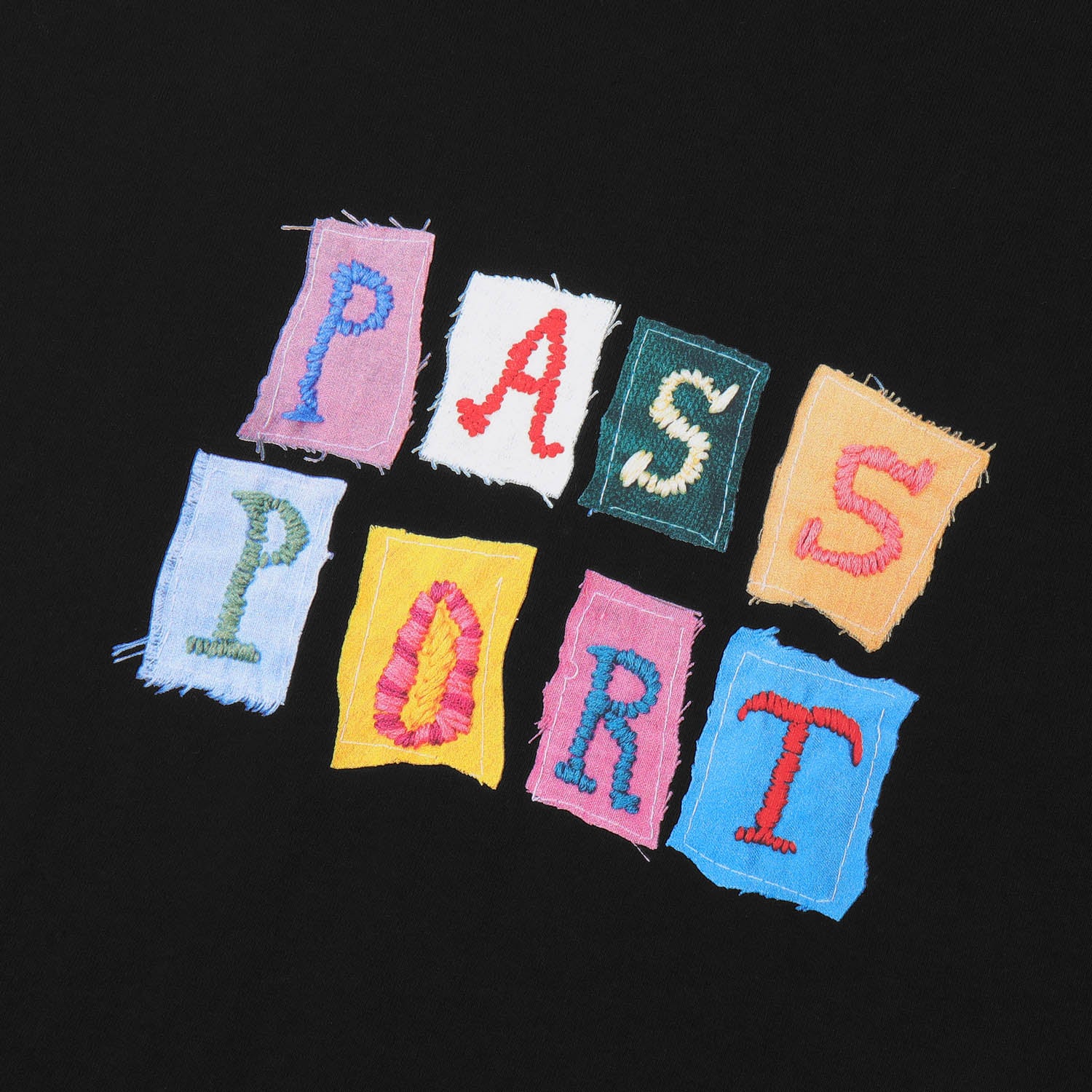 PassPort Patchwork T-Shirt Black