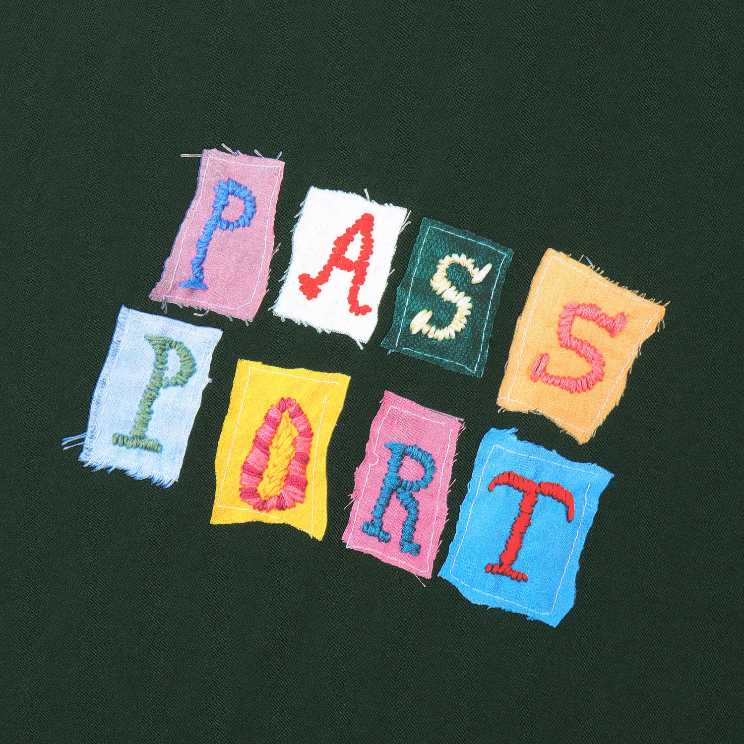 PassPort Patchwork T-Shirt Forest Green