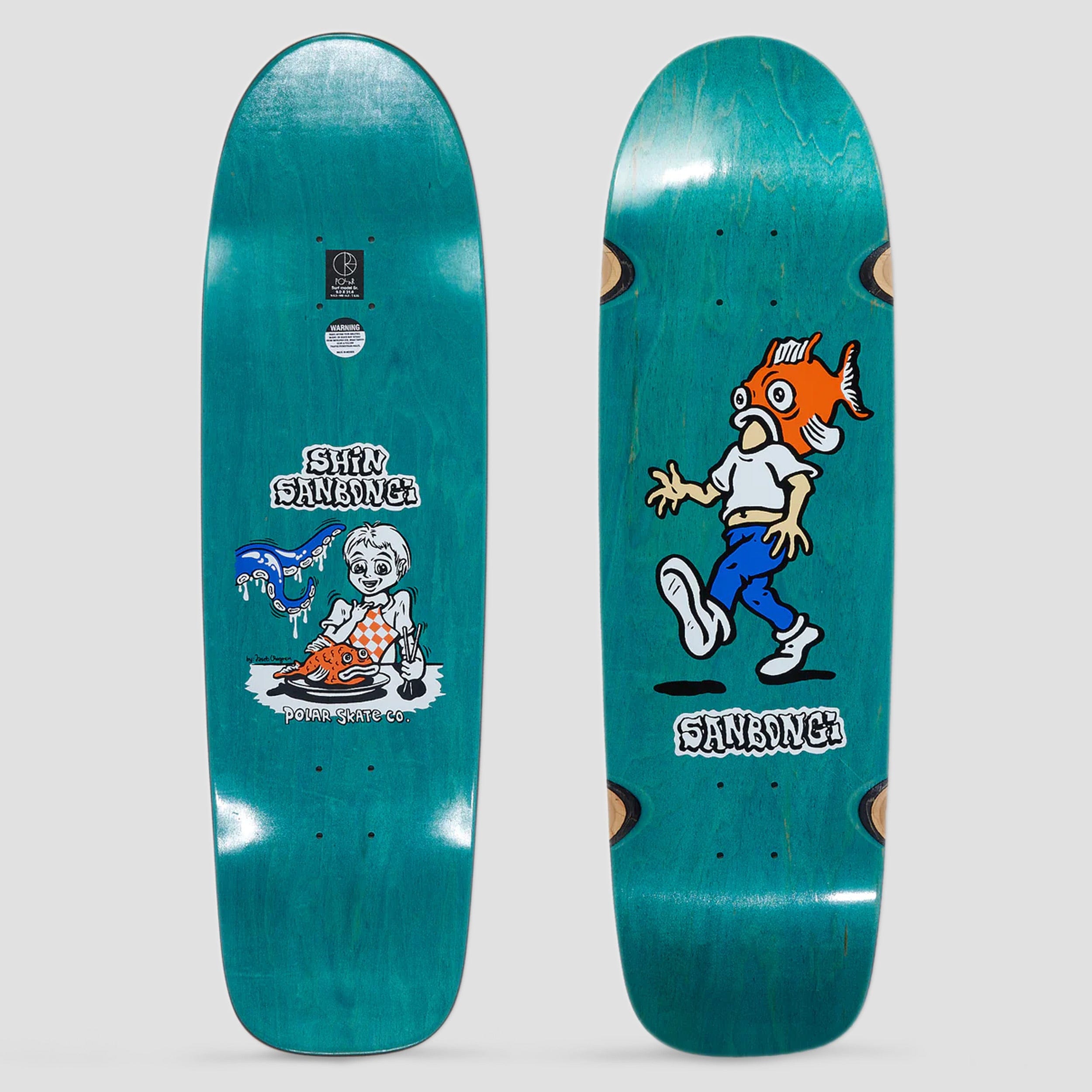 Polar 8.75 Surf Jr. Shin Sanbongi Fish Head Skateboard Deck Wheel