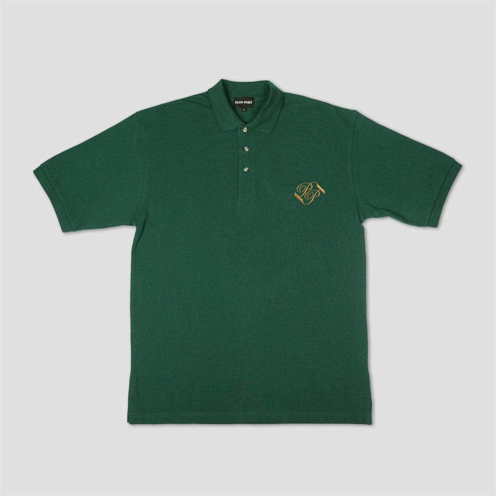 PassPort Banner Embroidered Polo Green Glen