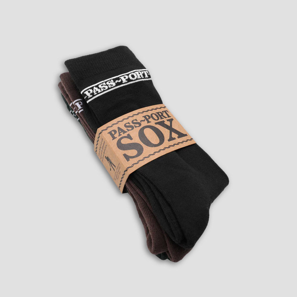 Passport Hi Sox Socks 3 Pack R42 Black / Choc / Forest