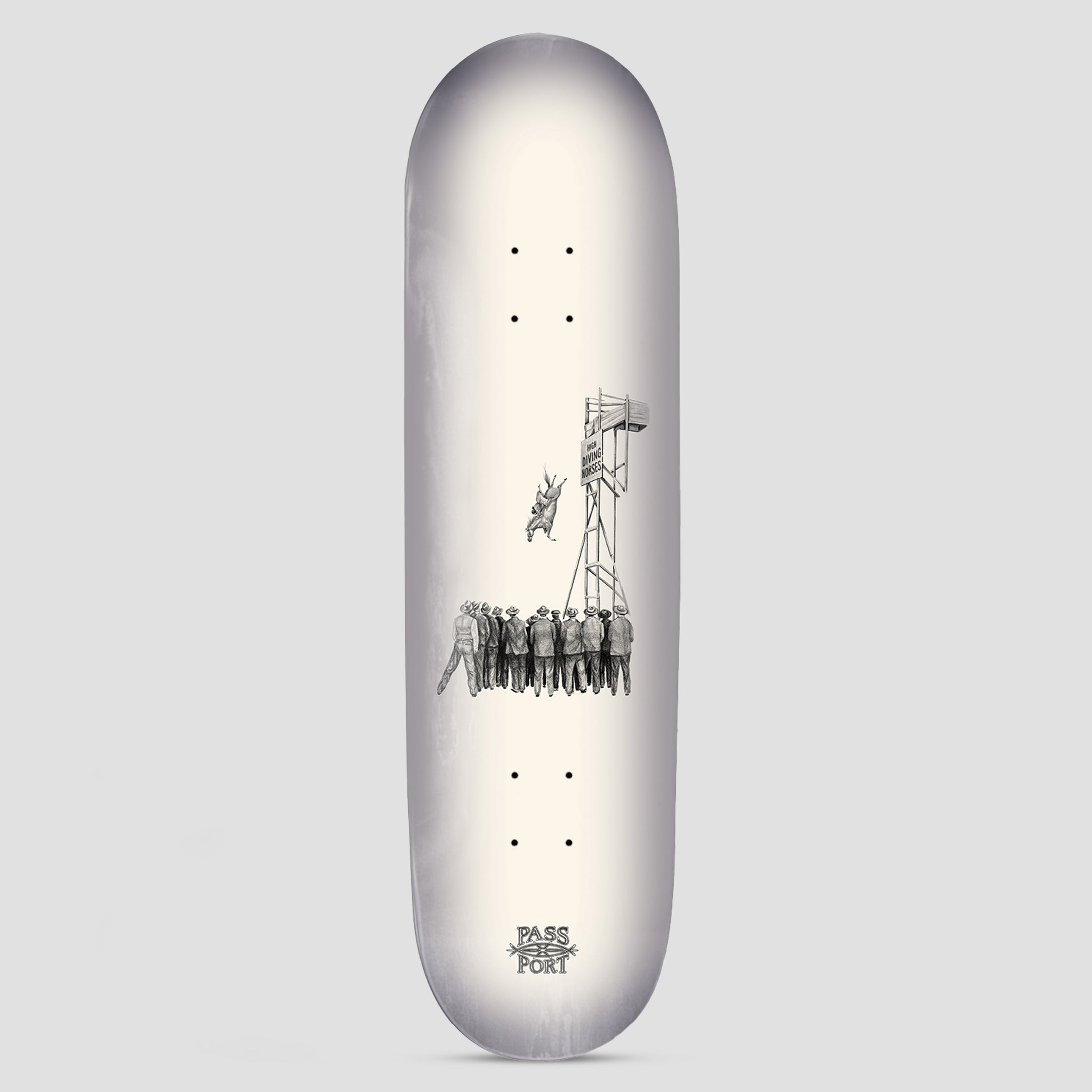 Passport 8.38 Horses By Jesse Olsen High Diver Skateboard Deck Silver