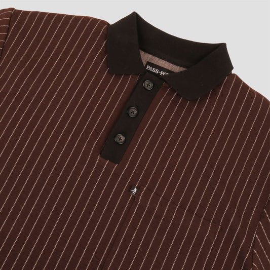 PassPort Stripe Polo Shortsleeve Brown