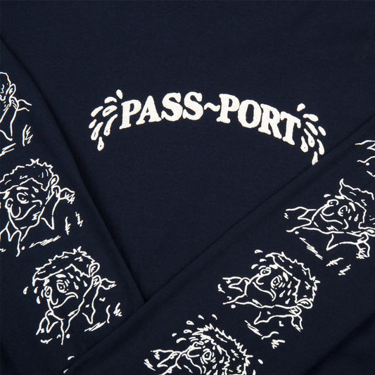 PassPort Sweaty Puff Print Longsleeve T-Shirt Navy