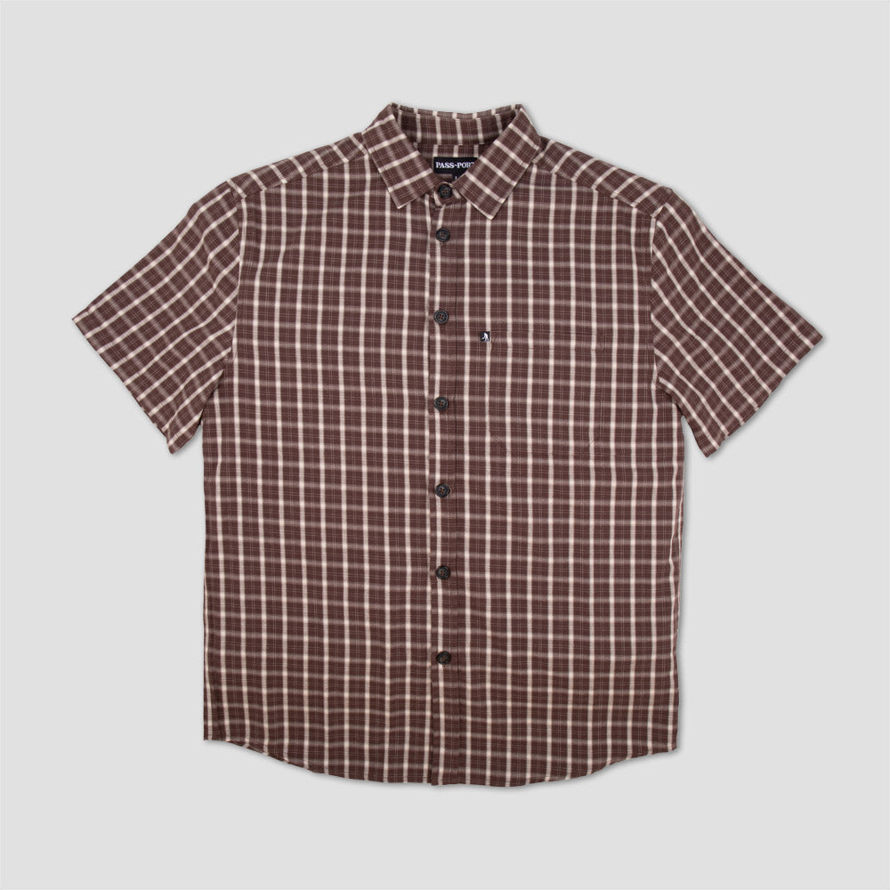 PassPort Workers Check Shortsleeve Shirt Brown