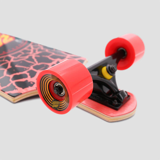 Santa Cruz 40 Flame Dot Drop Down Complete Longboard Black / Red