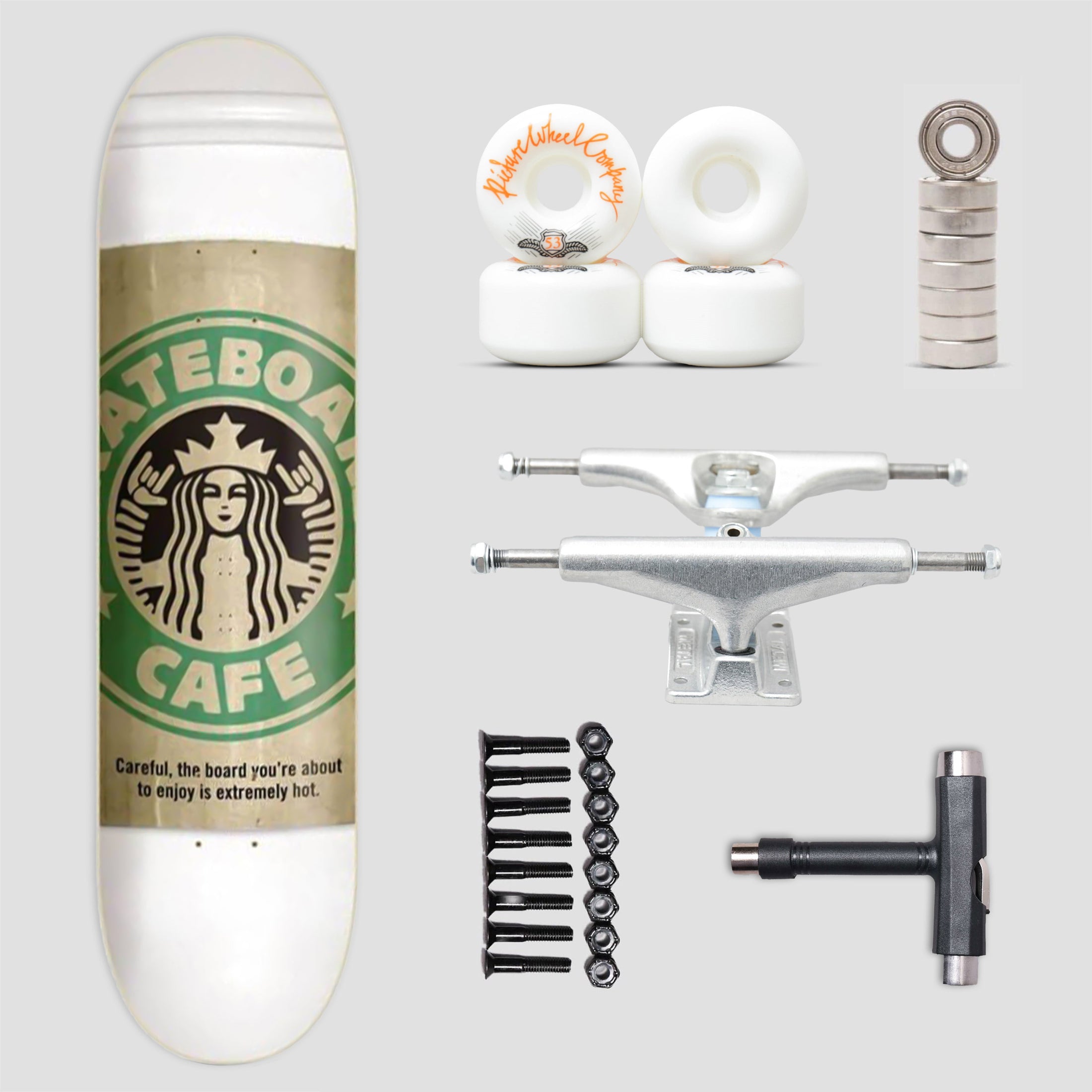 Skateboard Cafe 8.25 Starf*cks Complete Pack White With Tool