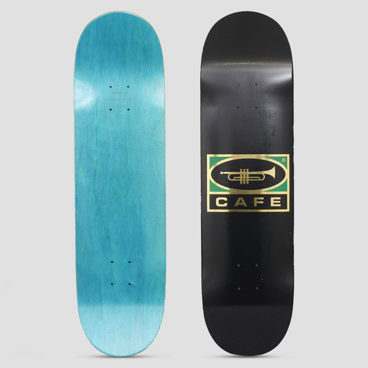 Skateboard Cafe 7.75 Trumpet Logo Deck Black / Gold