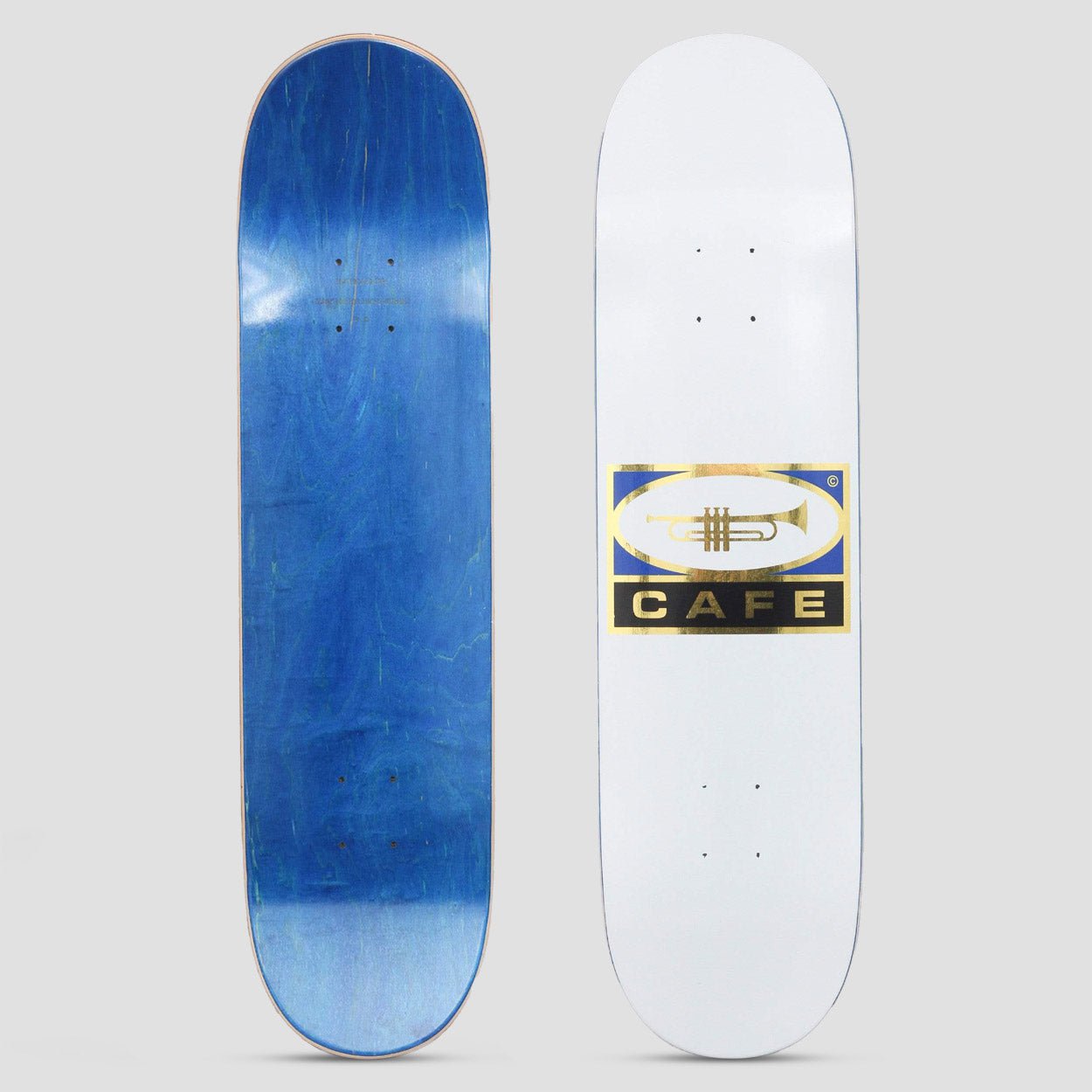 Skateboard Cafe 7.75 Trumpet Logo Deck White / Gold