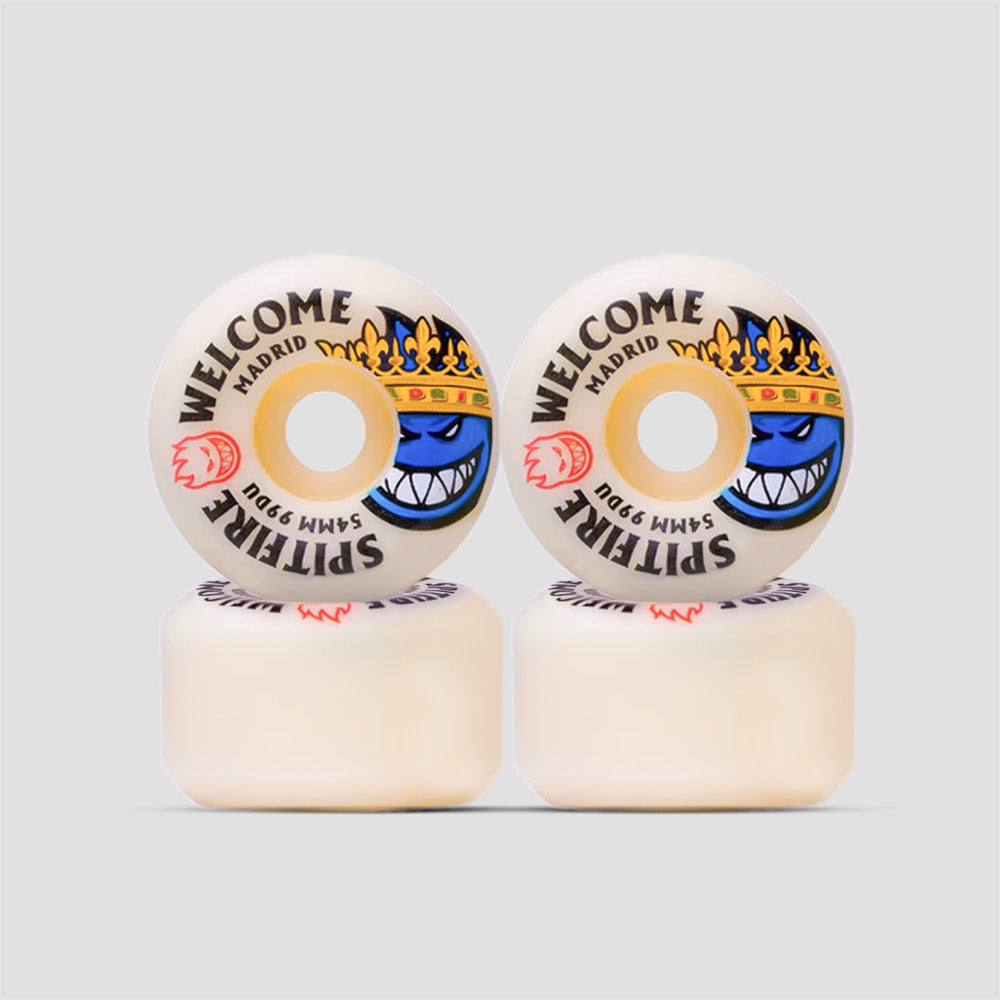 Spitfire x Welcome Madrid 54mm F4 99 Conical Skateboard Wheels Natural