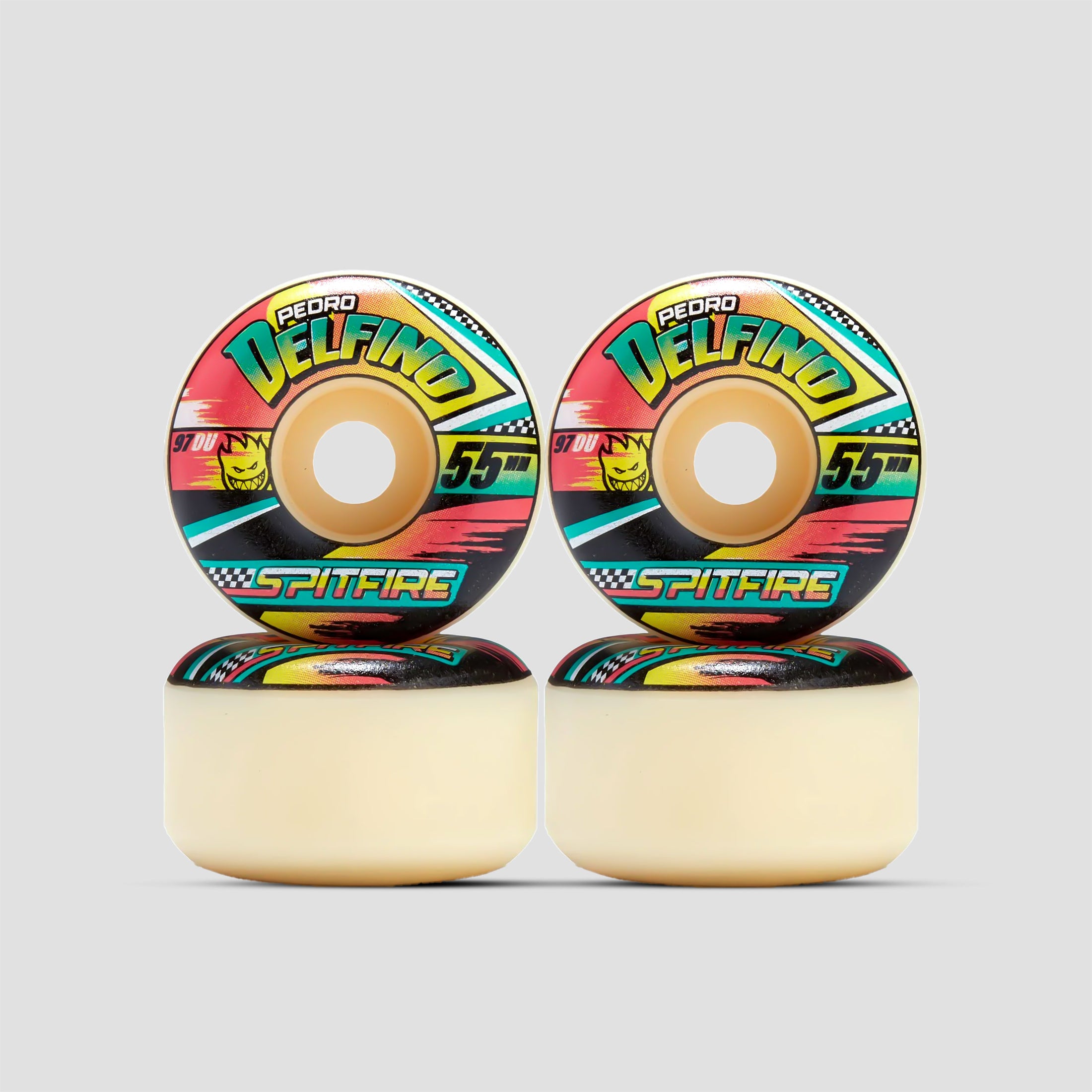 Spitfire 55mm Formula Four Pedro Turbo Radial 97DU Skateboard Wheels