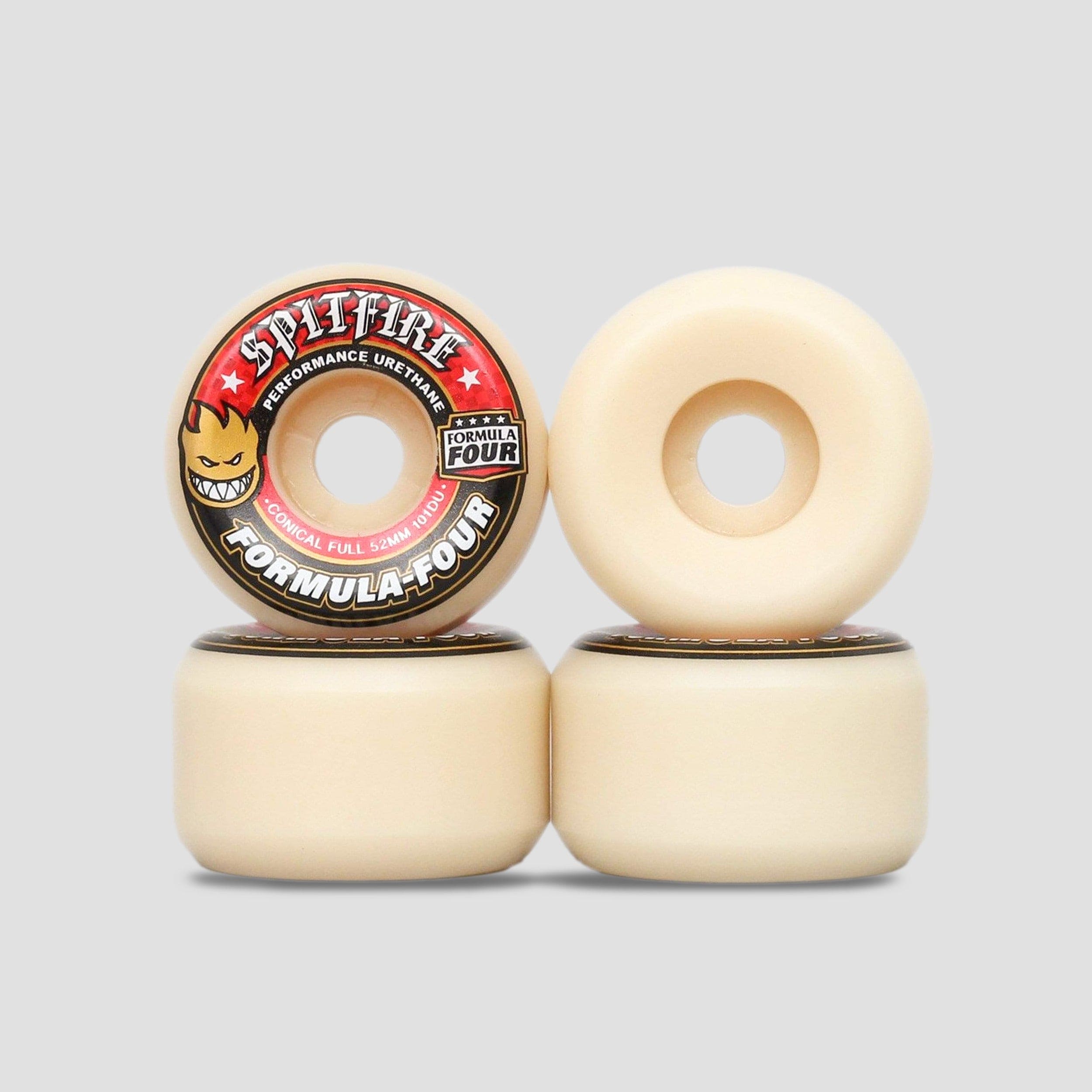 Spitfire 52mm 101DU Formula Four Conical Full Skateboard Wheels Natura ...