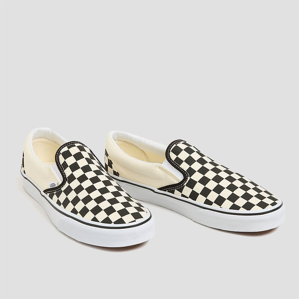 Vans Classic Slip-On Skate Shoes Checkerboard Black White