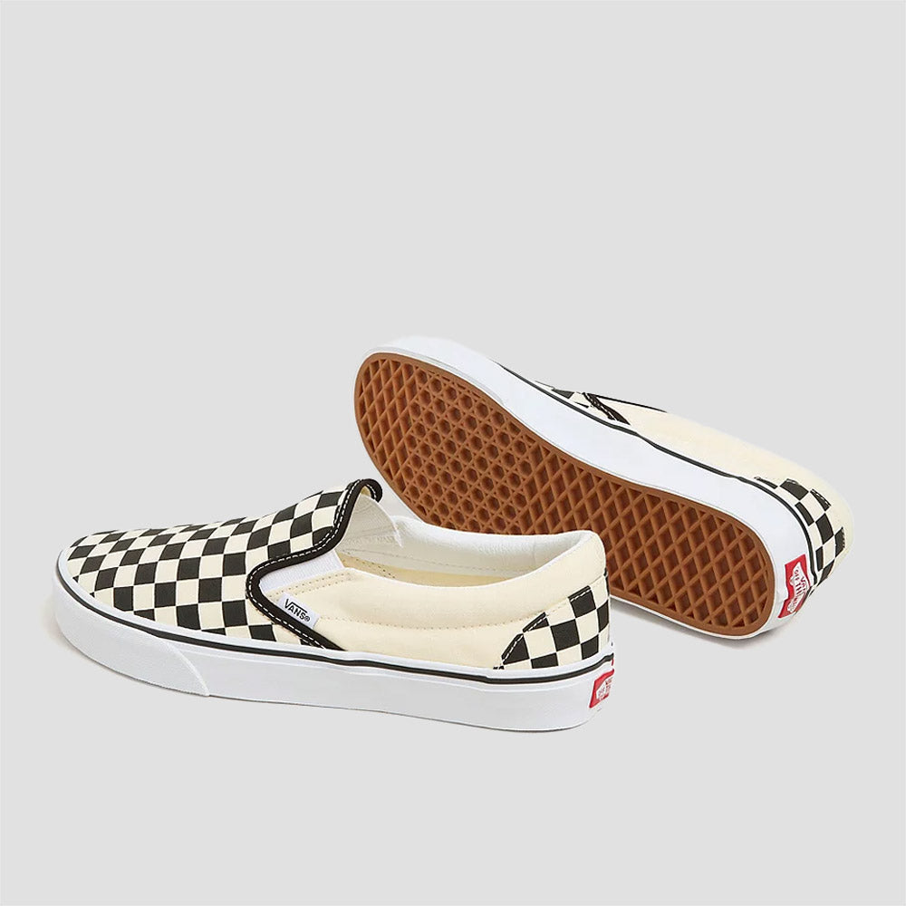 Vans Classic Slip-On Skate Shoes Checkerboard Black White