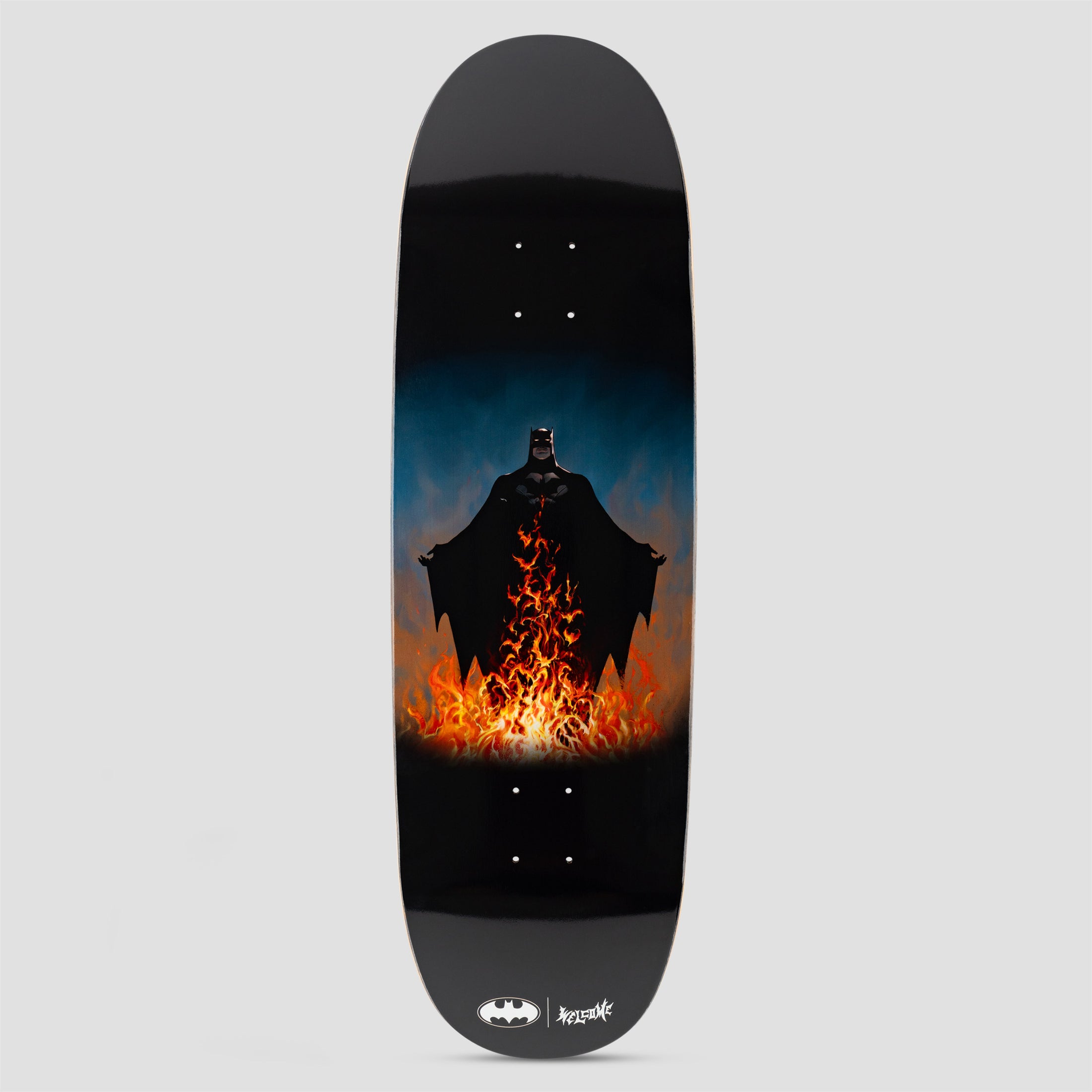 Welcome 9.5 Bat Flames Black on Boline 2.0 Skateboard Deck