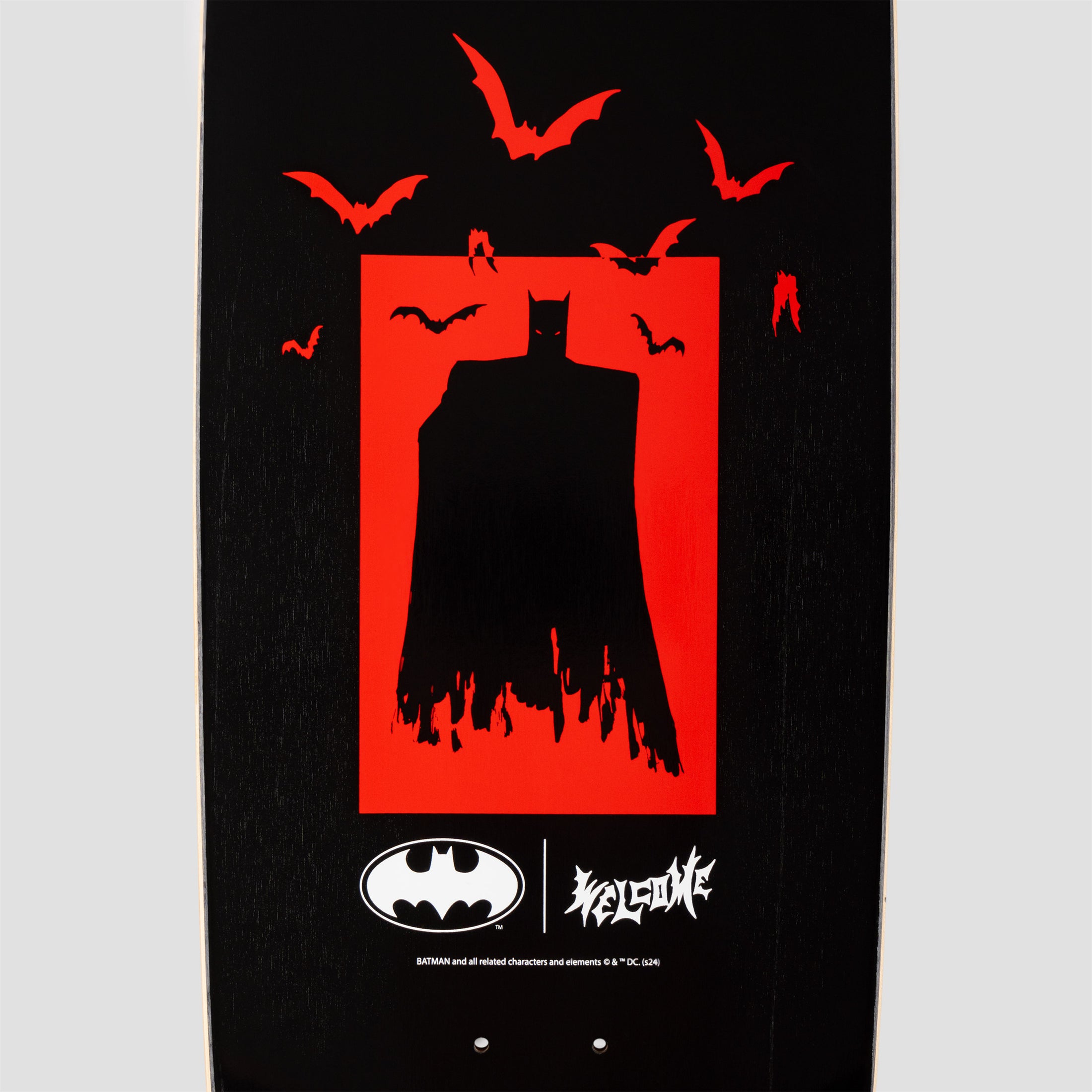 Welcome 9.5 Bat Flames Black on Boline 2.0 Skateboard Deck