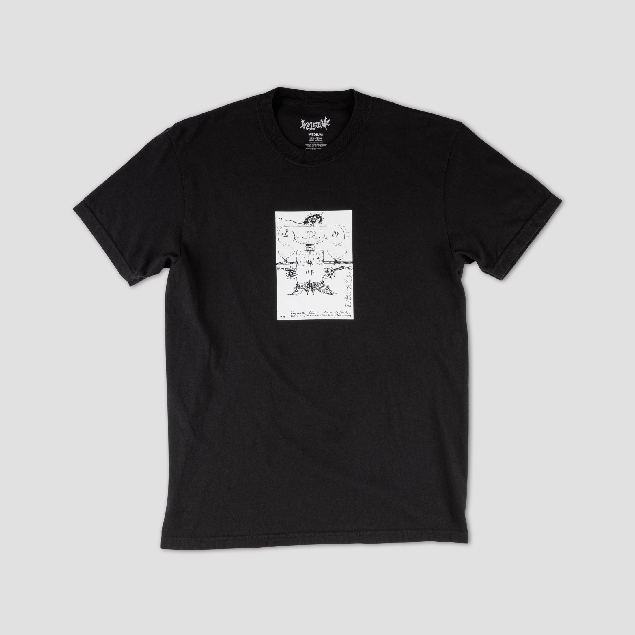 Welcome x Bauhaus Exquisite Corpse Garment-Dyed T-Shirt Black